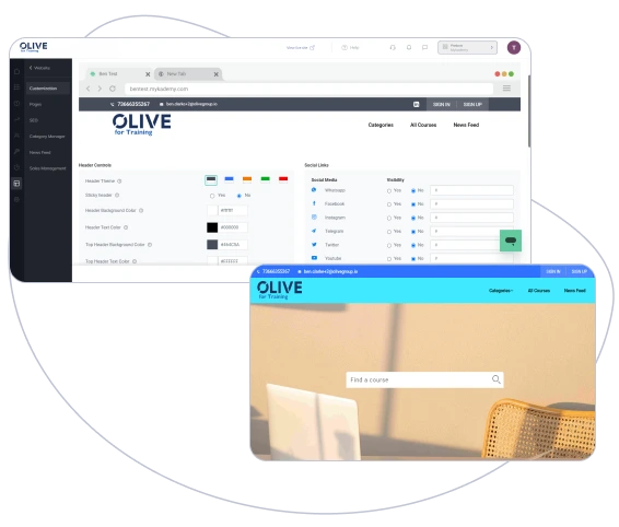 Fully Branded LMS dashboard showing company branding